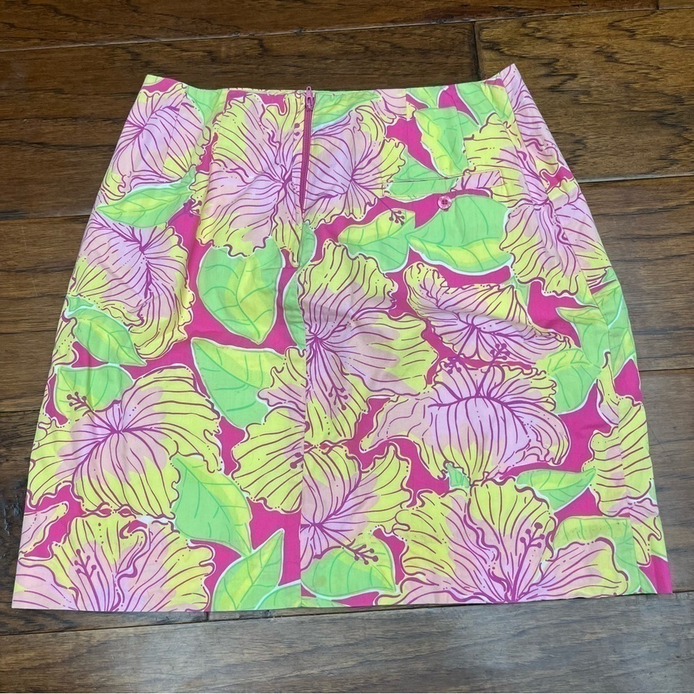 Lily Pulitzer vintage‎ tropical floral hibiscus y2k preppy resortwear skirt - Picture 2 of 6